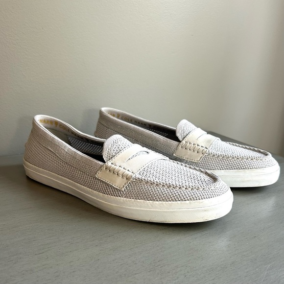 Cole Haan Women Pinch Maine Classic Penny Loafer Gray Silver Flats Sz 11 Preppy - Picture 2 of 16